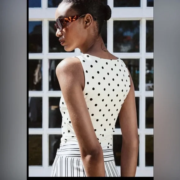 🔥🔥Zara polyamide polka top - Picture 3 of 5